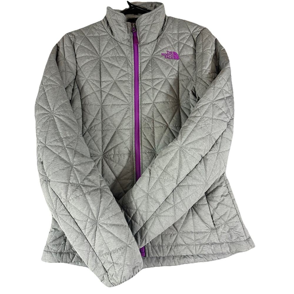 The North Face‎ Women's Tamburello Down Quilted Jacket Gray Pink Puffer EUC S